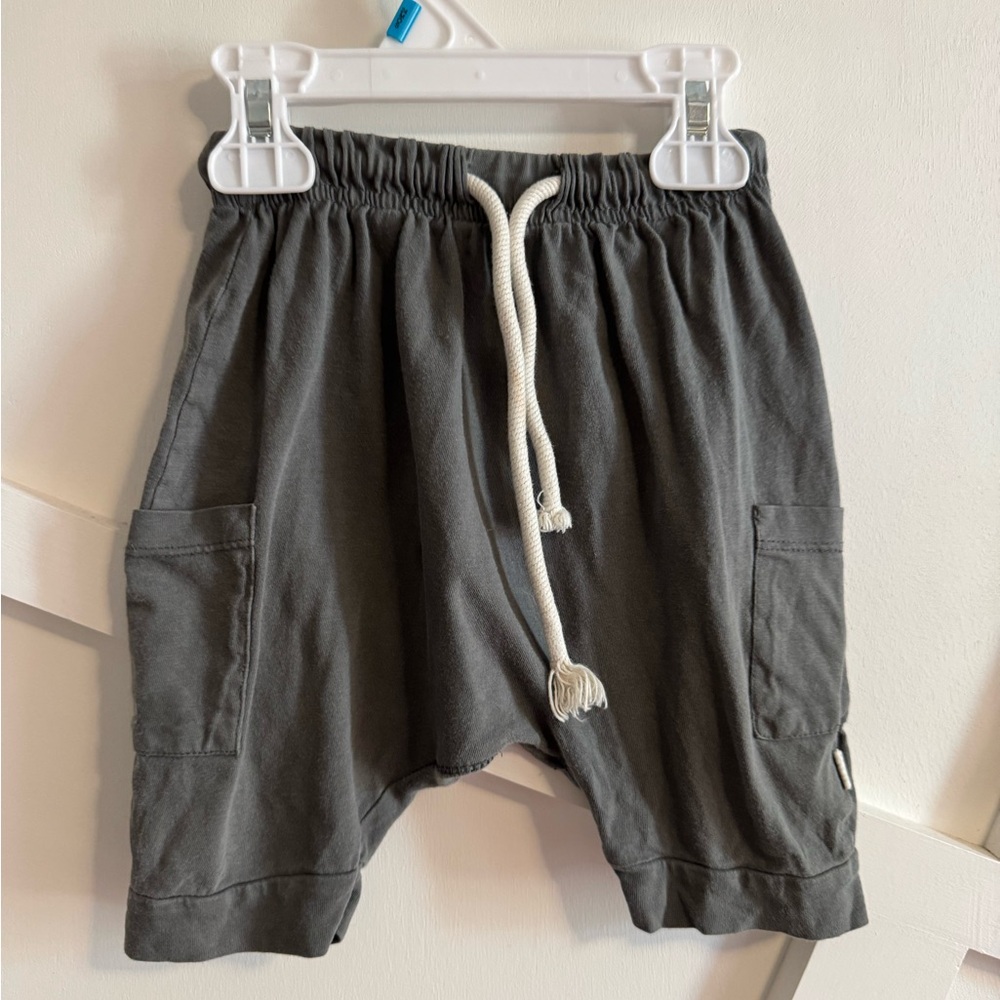 Nui Charcoal Drawstring Cargo Shorts